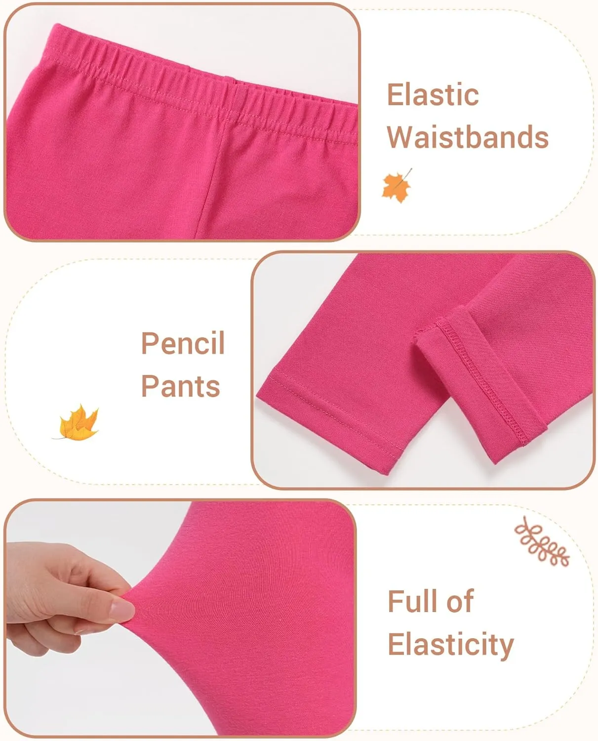 3 Pack Baby Cotton Pants Toddler Boys Girls Leggings Basic Clothes Size 18M-5T