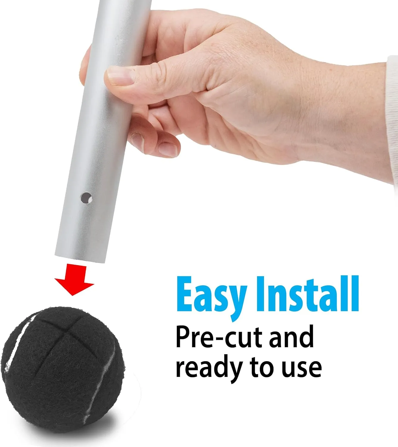 AMP Top Glides Precut Walker Tennis Ball Glides (Black)