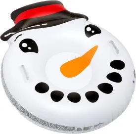 BigMouth Inc Large 48" Inflatable Snow Tube for Kids and Adults, Durable Winter Toy for Tubing & Sledding - Snowman Face