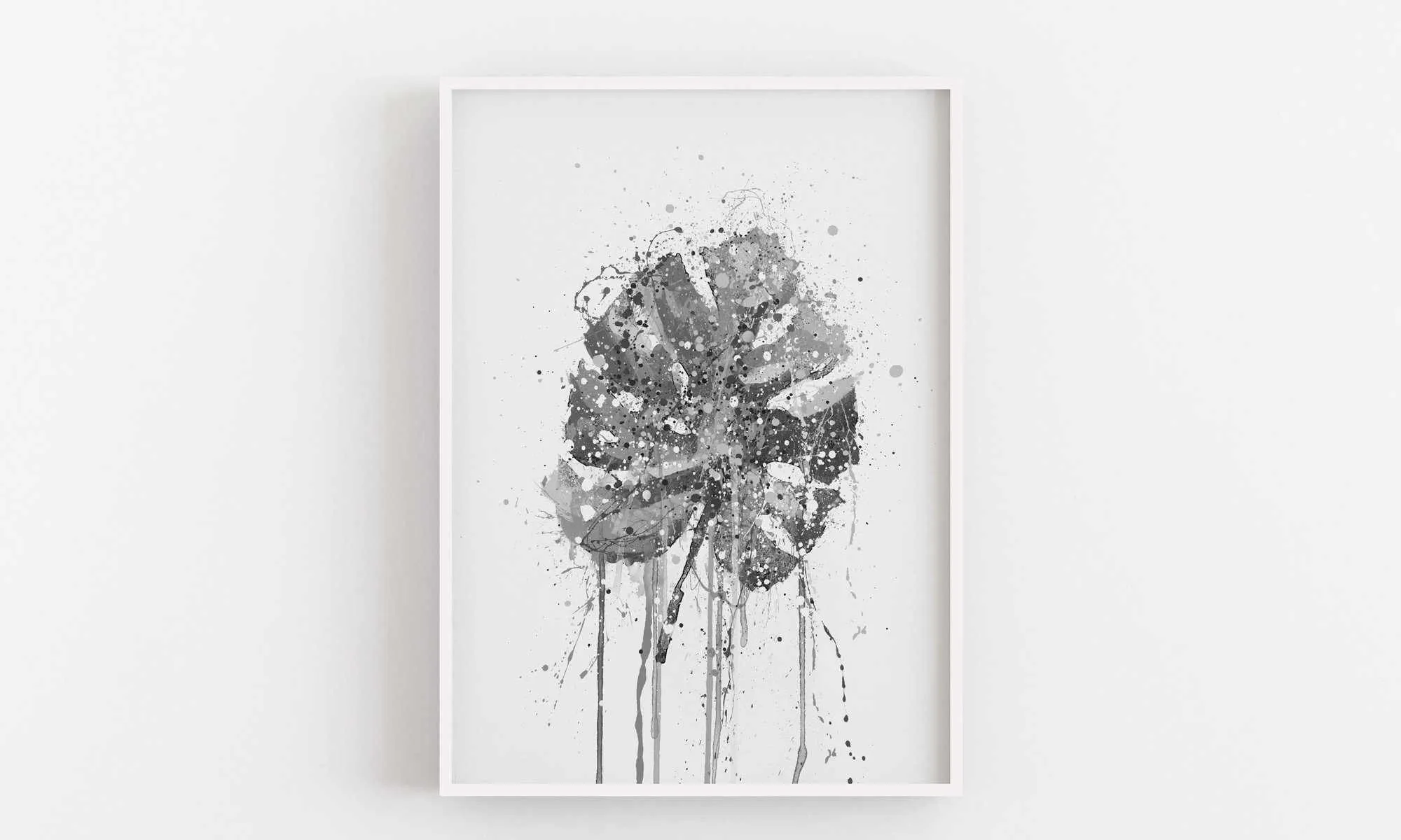 Botanical Wall Art Print 'Monstera Leaf (Grey Edition)' - Plant Prints, Botanical Art Prints and Botanical Illustrations