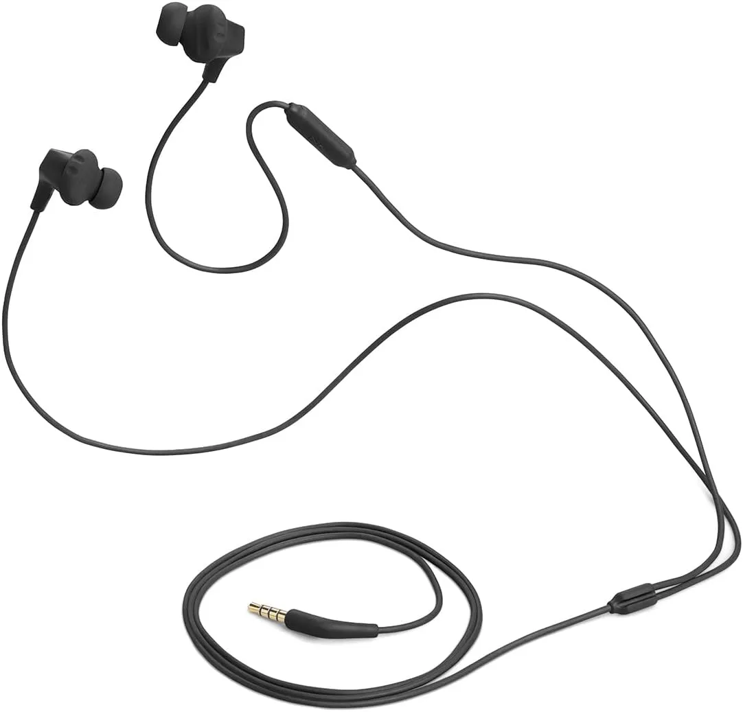 JBL Endurance Run 2 Wired - Waterproof Wired Sports in-Ear Headphones, Pure Bass Sound, Hands-Free Calls, Never Hurt. Never Fall Out. (Black)