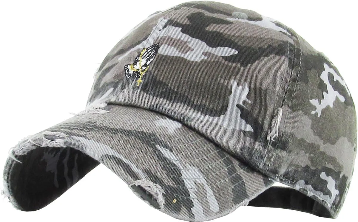 KBETHOS Praying Hands Rosary Dad Hat Baseball Cap Unconstructed Polo Style Adjustable Unisex