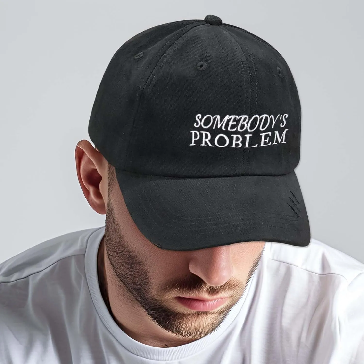 Men Women Embroidery Somebody's Problem Baseball Cap Vintage Black DAD MOM Funny Gifts Trucker Cotton vios