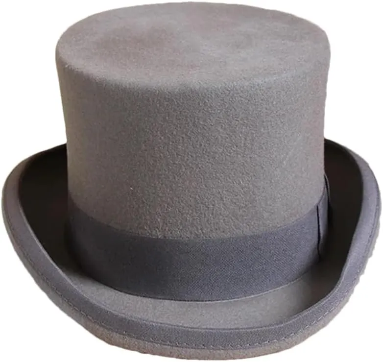 Men Wool Flat Top Fedora Hats Panama Magician Cap Gentleman Unisex Elegant Hat