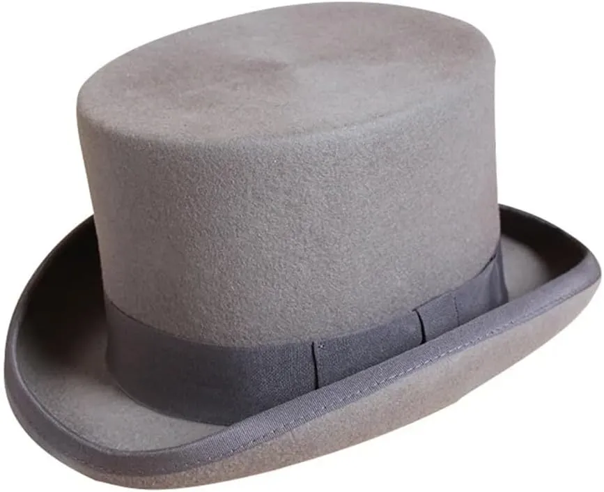 Men Wool Flat Top Fedora Hats Panama Magician Cap Gentleman Unisex Elegant Hat