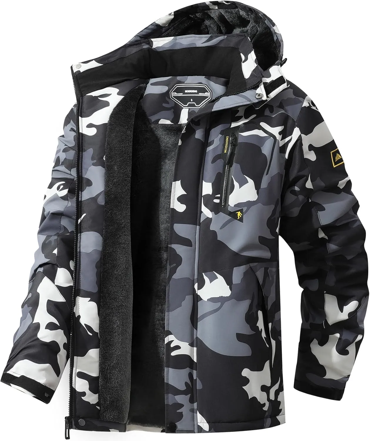 Men's Ski Jacket Warm Winter Snow Coat Waterproof Mountain Windbreaker Snowboarding Jacket Hooded for Hiking Traval