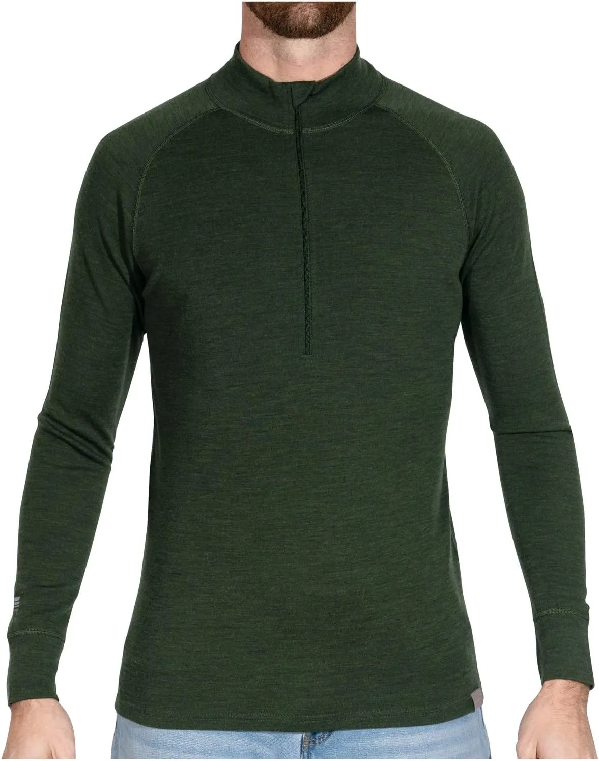 MERIWOOL Mens Base Layer 100% Merino Wool Midweight 250g Half Zip Sweater for Men