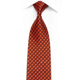 Orange Brown Geometric Men's Silk Necktie