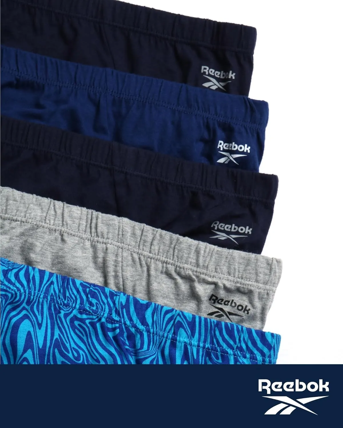 Reebok Low Rise Mens Underwear Briefs - 5 Pack Performance Briefs Cotton Underwear For Men with Contour Pouch (Sizes: S-XL)