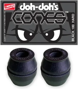 Shorty's Skateboard Bushings Doh Doh's Cones with Washers Black 100A Hard