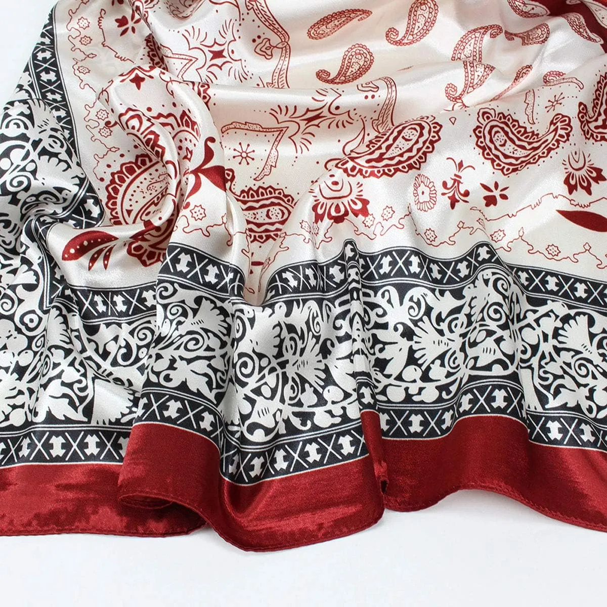 Silk Like Scarf Neck Scarves Womens Large Square Satin Hair Scarf 35 x 35 inches