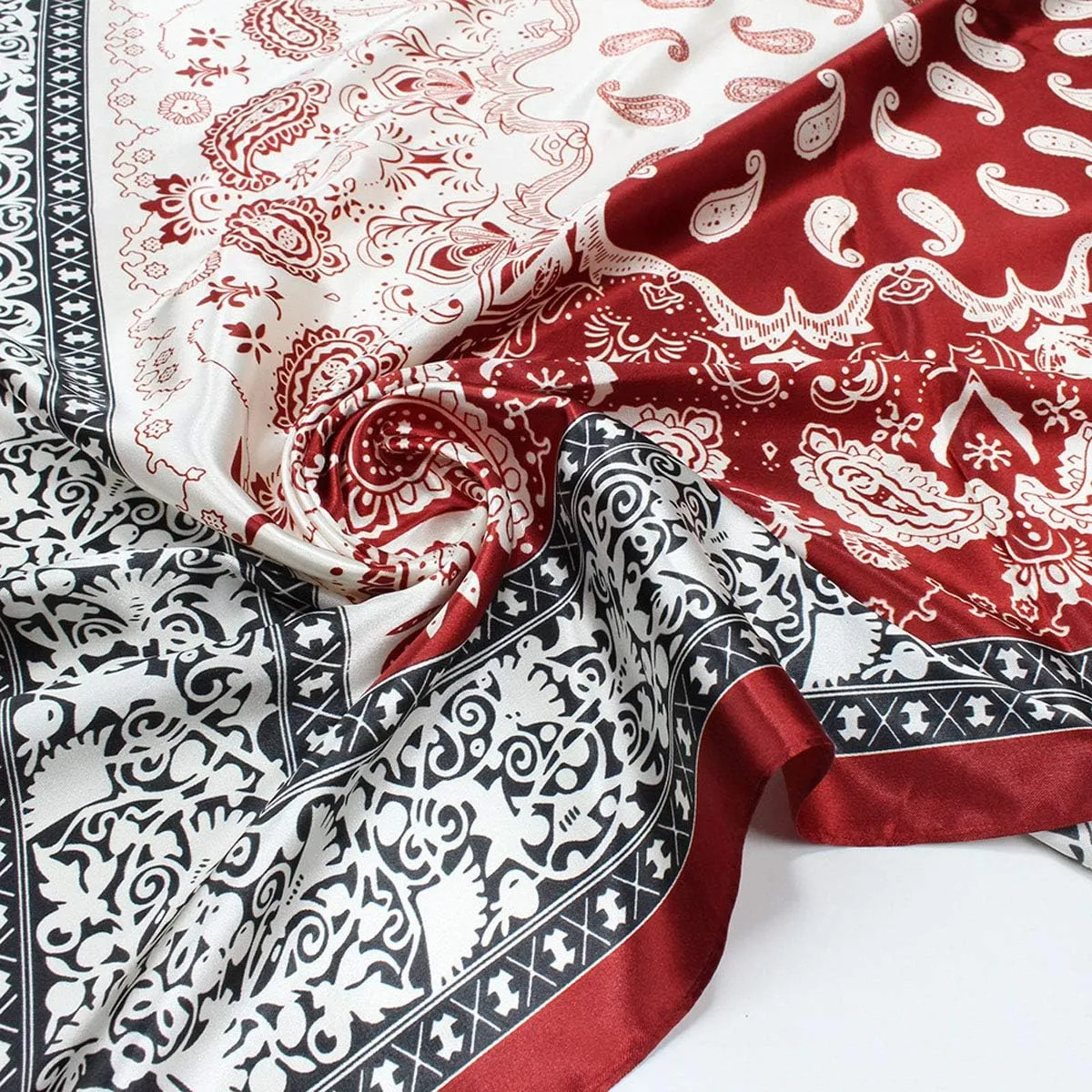 Silk Like Scarf Neck Scarves Womens Large Square Satin Hair Scarf 35 x 35 inches