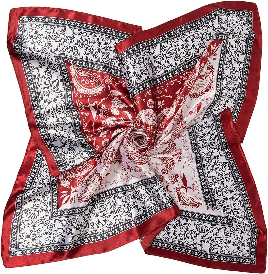Silk Like Scarf Neck Scarves Womens Large Square Satin Hair Scarf 35 x 35 inches