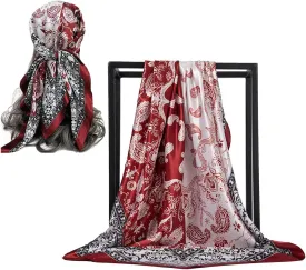 Silk Like Scarf Neck Scarves Womens Large Square Satin Hair Scarf 35 x 35 inches
