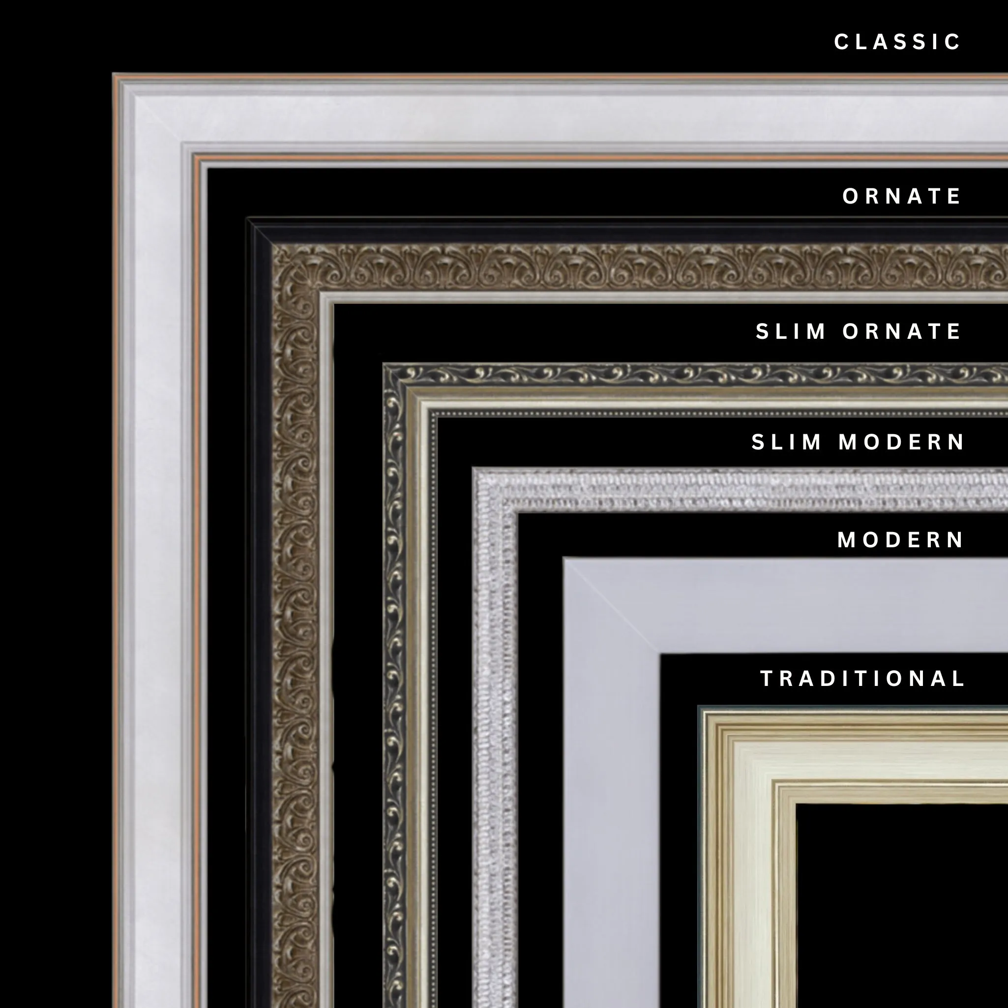 Silver 38x38 Picture Frame Ornate Traditional Classic Antique