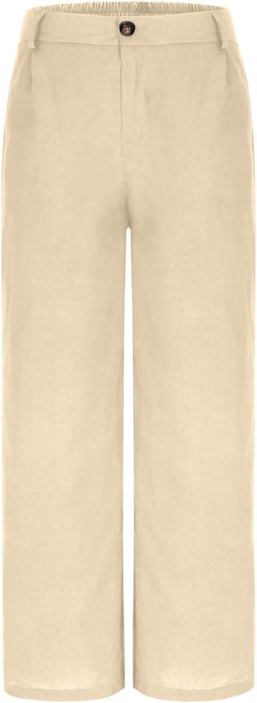 Sinzelimin Womens Suit Pants Fashion Solid Color Button Zip Closure Stretch Comfy Dressy Casual Trouser Office Work Sweatpant