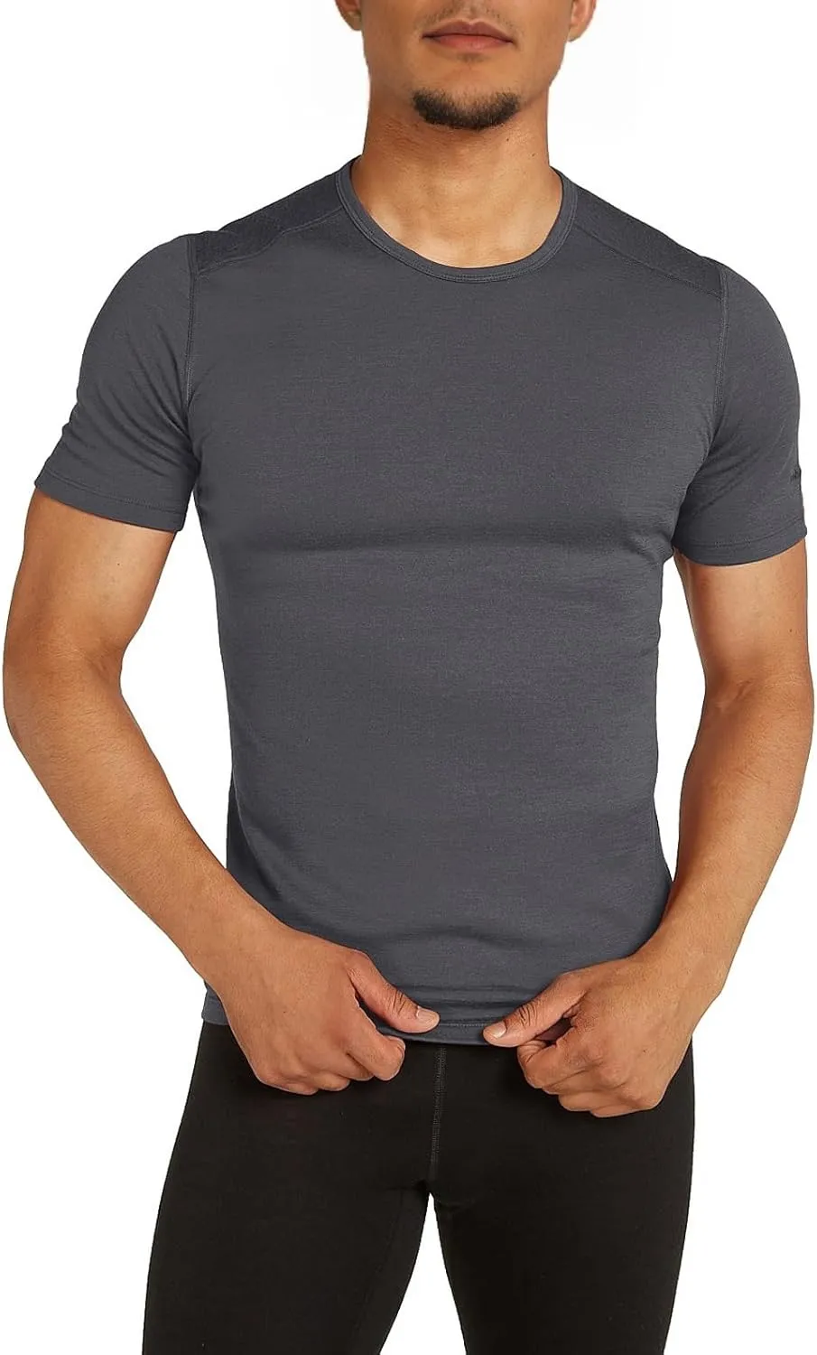 SIORO 100% Merino Wool T-Shirt for Men Short Sleeve Base Layers Odor Resistance Crew Neck Undershirt for Outdoor Hiking S-XXL