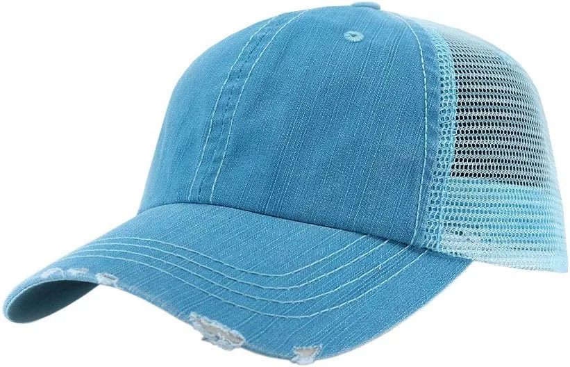 The Vintage Year Washed Cotton Unstructured Soft Mesh Adjustable Trucker Baseball Cap