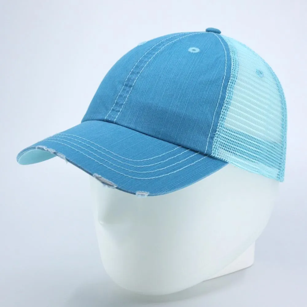 The Vintage Year Washed Cotton Unstructured Soft Mesh Adjustable Trucker Baseball Cap