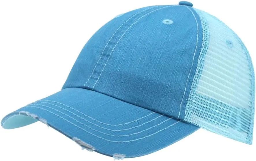 The Vintage Year Washed Cotton Unstructured Soft Mesh Adjustable Trucker Baseball Cap