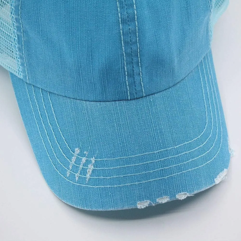 The Vintage Year Washed Cotton Unstructured Soft Mesh Adjustable Trucker Baseball Cap