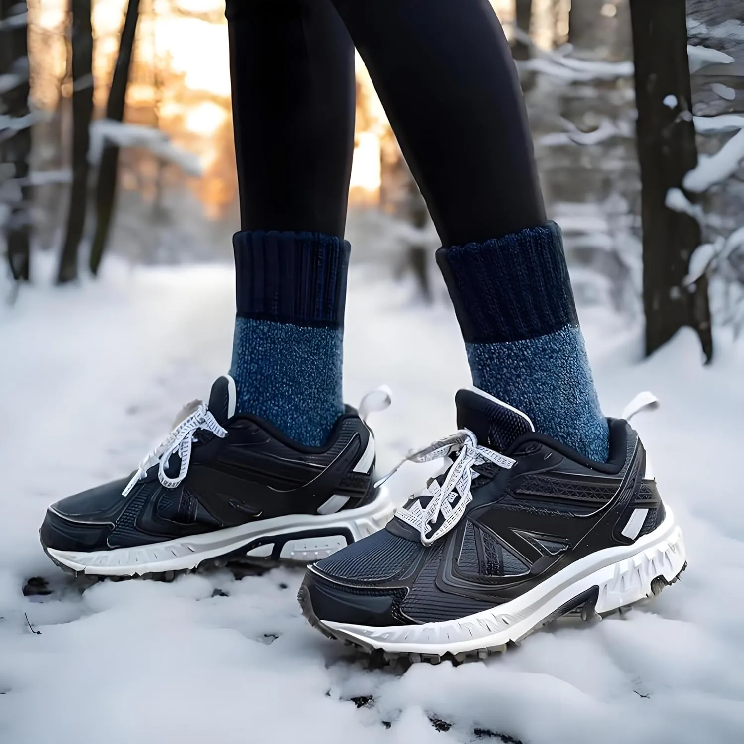 Time May Tell Womens Merino Wool Thermal Socks Warm Cushioned Boot Socks for Winter, Hiking & Outdoor Activities 3 Pack