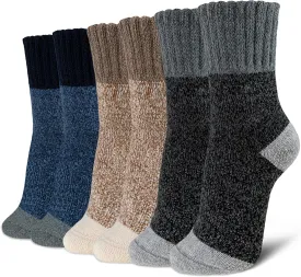 Time May Tell Womens Merino Wool Thermal Socks Warm Cushioned Boot Socks for Winter, Hiking & Outdoor Activities 3 Pack
