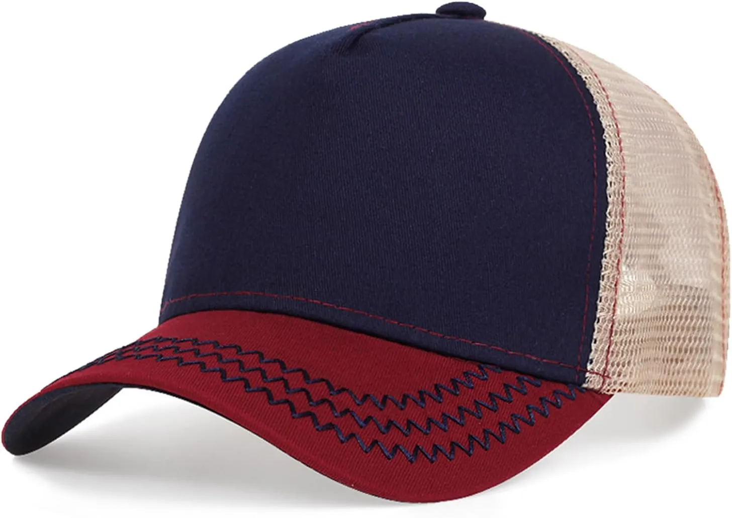 Unisex Sublimation Blank Mesh Back Baseball Cap Trucker Hats 5-Panel Snapback Hat for Summer Activities Daily