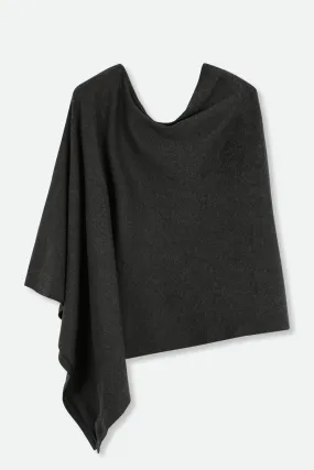 VARA WRAP IN HEATHERED PIMA COTTON STRETCH CHARCOAL GREY