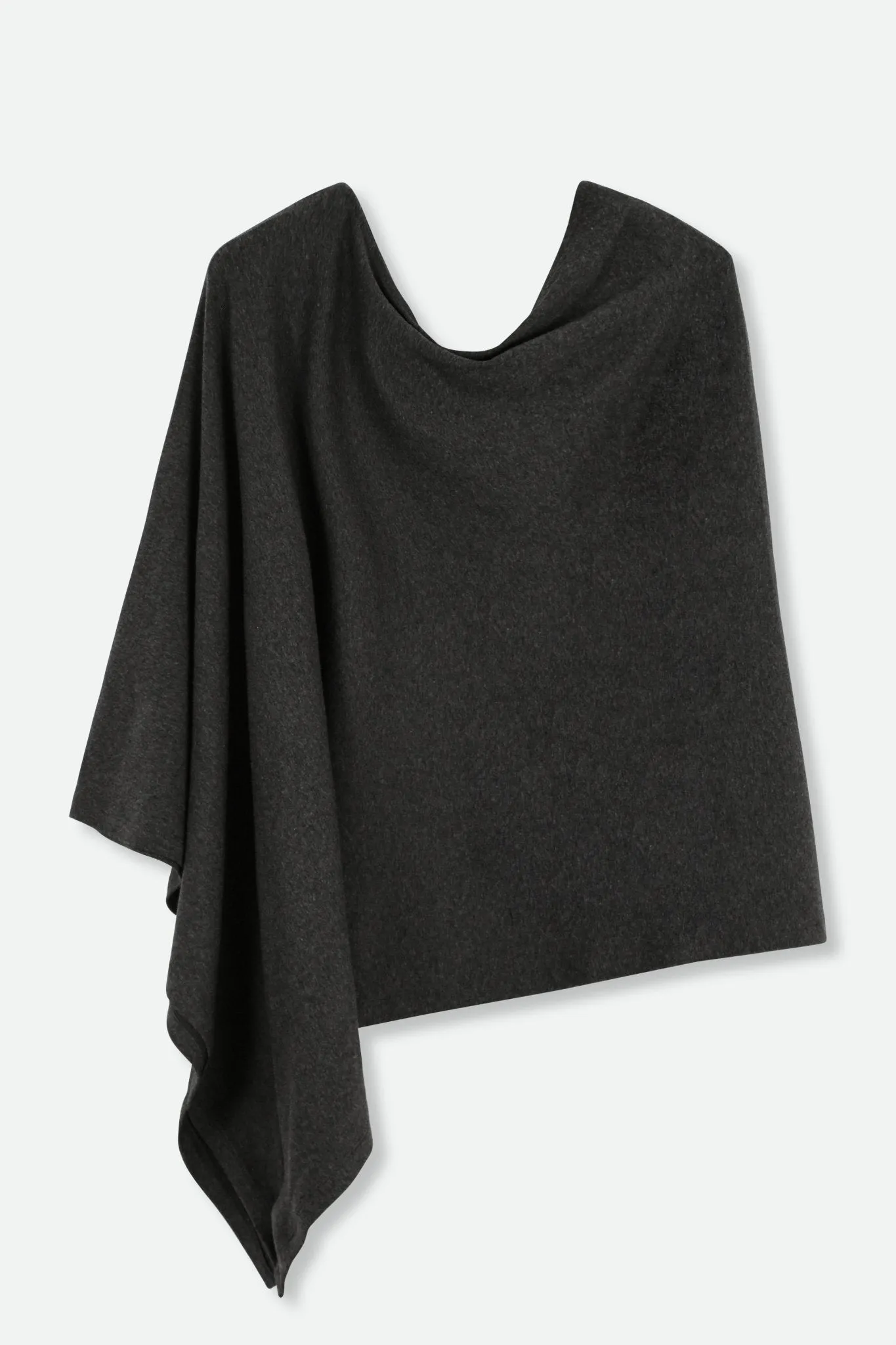 VARA WRAP IN HEATHERED PIMA COTTON STRETCH CHARCOAL GREY