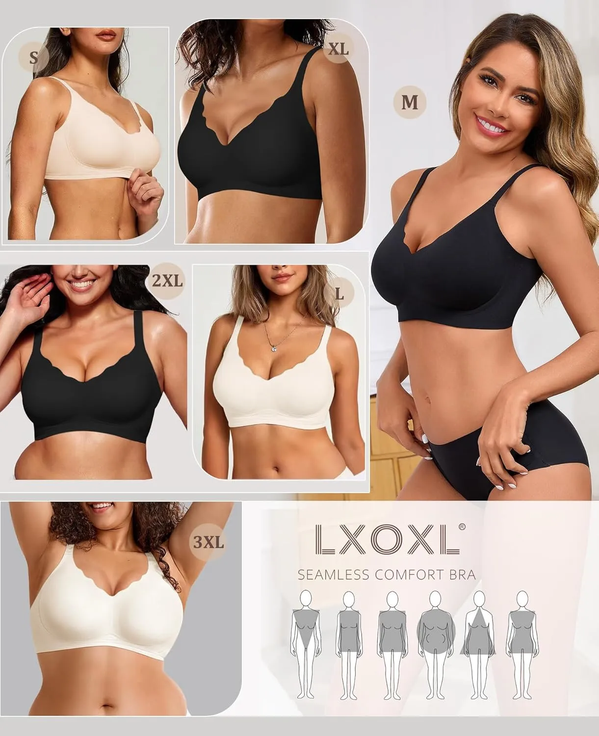 Wireless Bras for Women No Underwire Seamless Push Up Full Coverage Everyday Bra Comfortable Supportive Tshirt Bralette