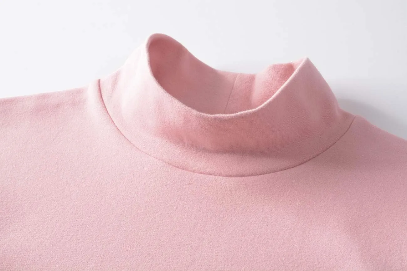 Women's Cotton Mock Turtleneck Long Sleeve Basic Thermal Top