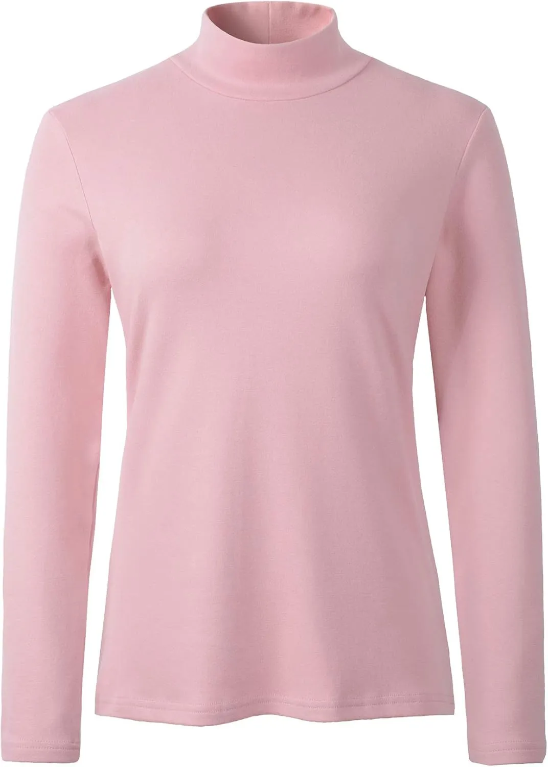Women's Cotton Mock Turtleneck Long Sleeve Basic Thermal Top