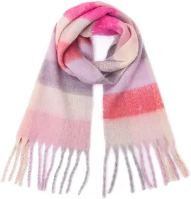 Yatemiole Women's Cashmere Big Coloured Checked Scarf Winter Warm Wrap Scarf